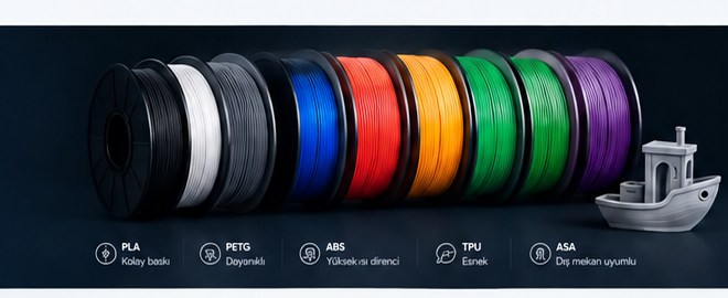 Mavi 3D yazıcı filament